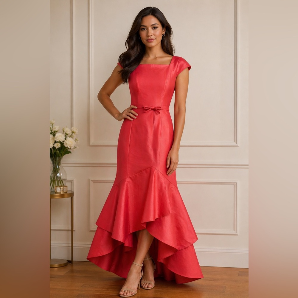 Teri Jon Coral Mermaid Gown NWT Structured Evening Dress 4